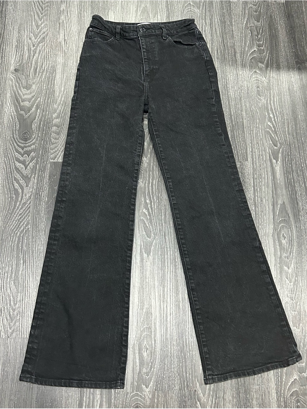 Frame Denim Black High-Rise Wide Leg Jeans Size 27